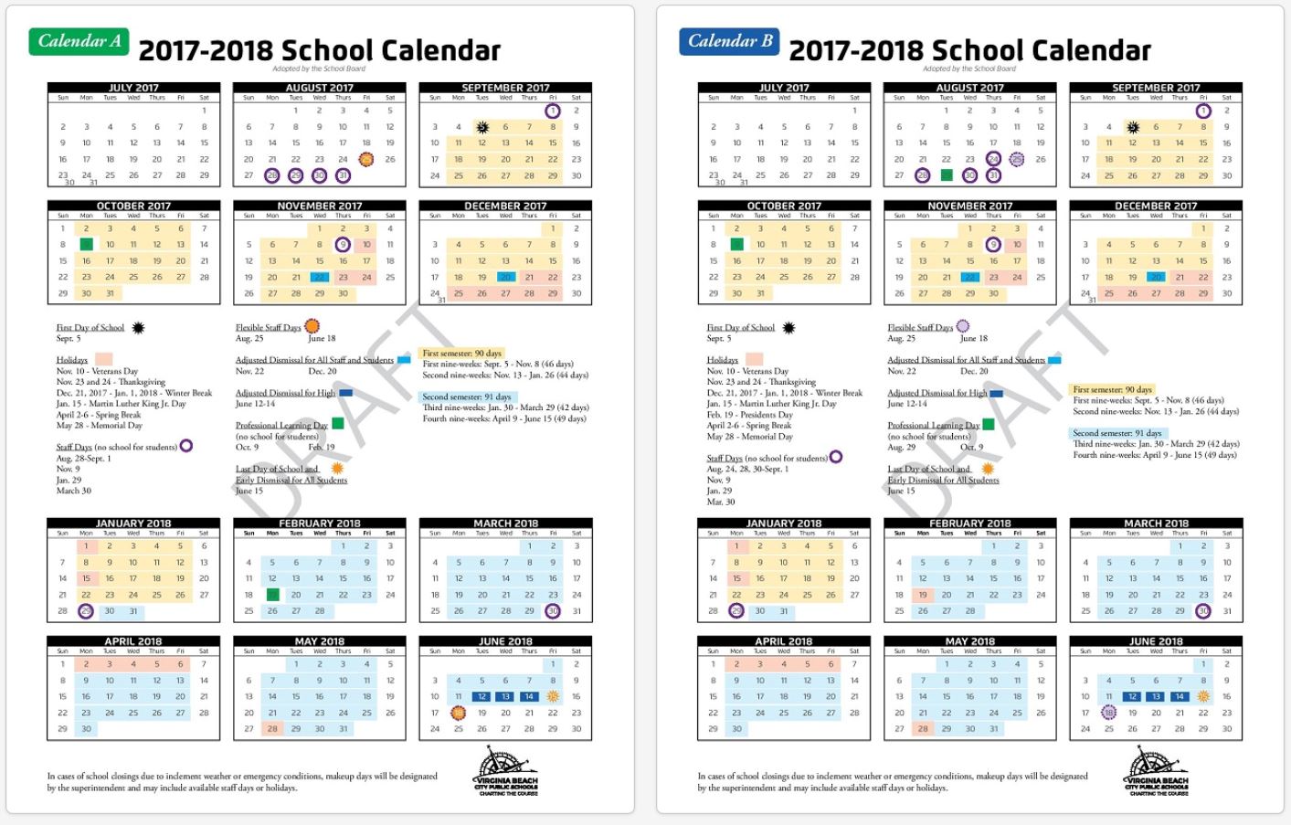 2017 18 school year calendar options available for review Kaleidoscope